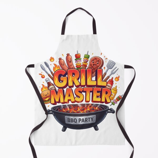 Item preview, Grill Master BBQ Party Cartoon Fire Typography designed and sold by KMKDesignStudio.