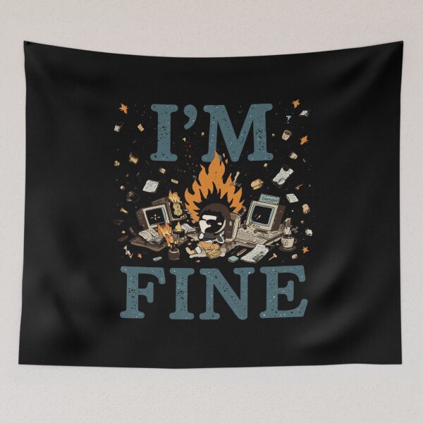 Item preview, Overwhelmed Humor I'M FINE designed and sold by ChicTrendz.