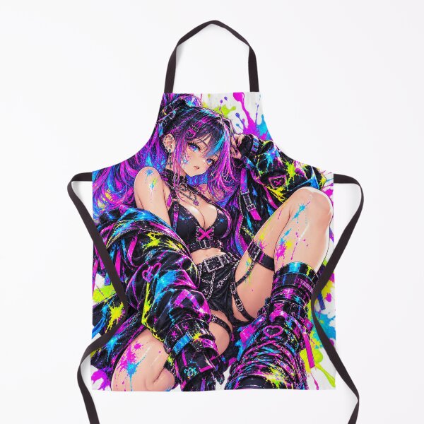 Artikelvorschau, Neon Chaos: Cyberpunk Paint Splash Girl entworfen und verkauft von Kubbykat.