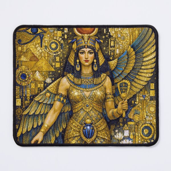 Item preview, Egyptian Goddess Isis Painting in gold an blue designed and sold by GalleryKauffeld.