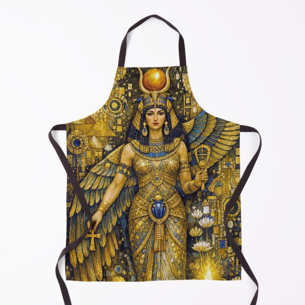 Item preview, Egyptian Goddess Isis Painting in gold an blue designed and sold by GalleryKauffeld.