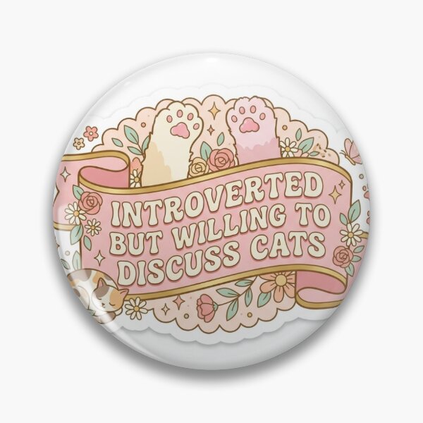 Item preview, Introverted But Willing To Discuss Cats Cute Pastel Sticker designed and sold by RetroVibe Supply.