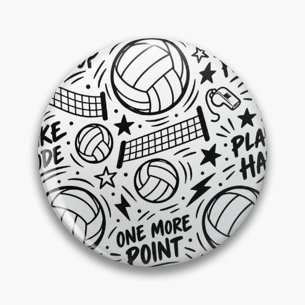 Item preview, Volleyball Doodle Quotes Black and White Pattern designed and sold by SayMaria.