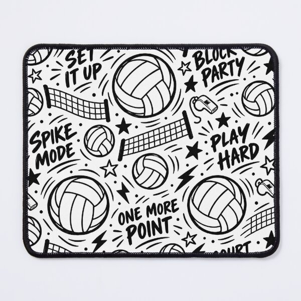 Item preview, Volleyball Doodle Quotes Black and White Pattern designed and sold by SayMaria.