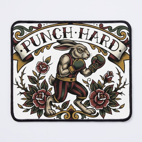 Item preview, Traditional Tattoo Boxing Rabbit Vintage Punch Hard Art designed and sold by Martial-Art-23.