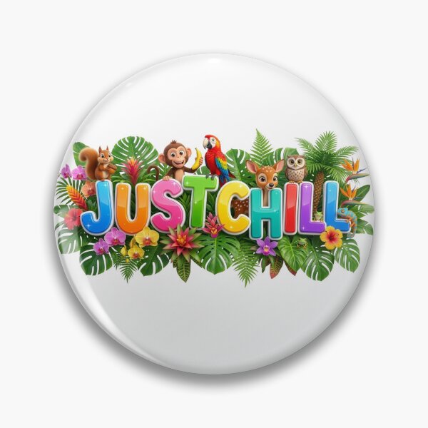 Item preview, Just Chill 3D Glossy Jungle Animals Banner designed and sold by KMKDesignStudio.