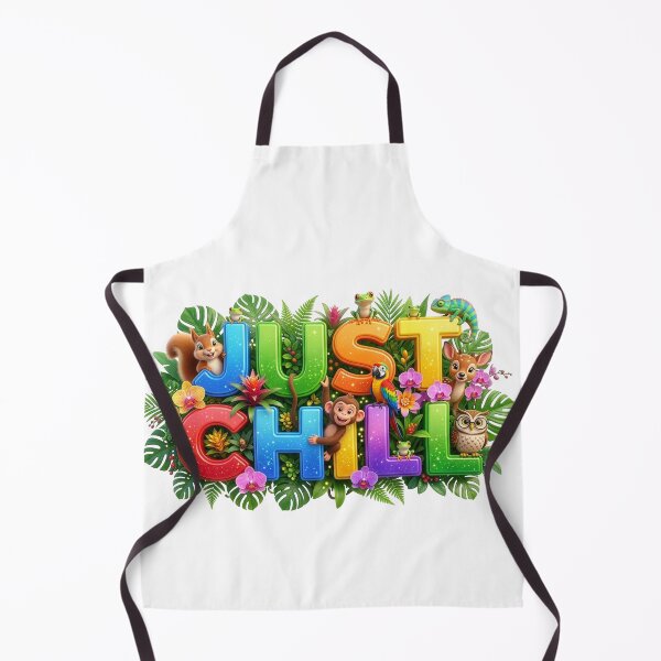 Item preview, Just Chill 3D Glitter Jungle Animals Typography designed and sold by KMKDesignStudio.