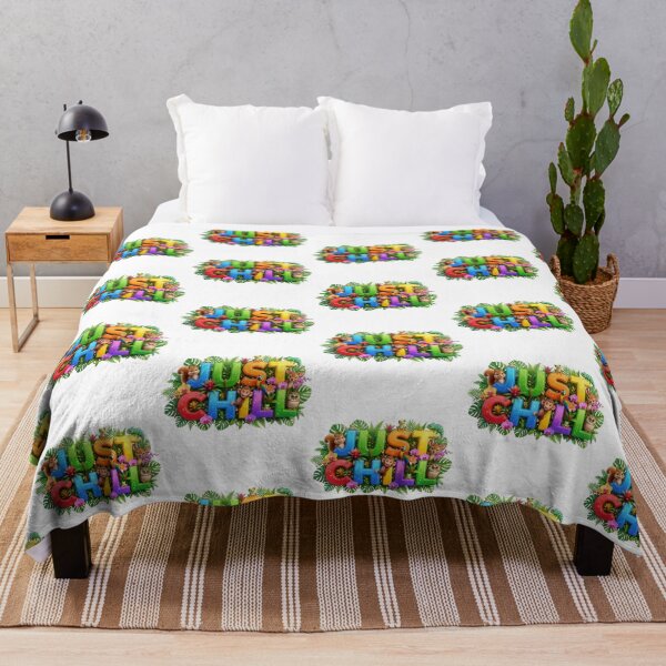 Item preview, Just Chill 3D Glitter Jungle Animals Typography designed and sold by KMKDesignStudio.