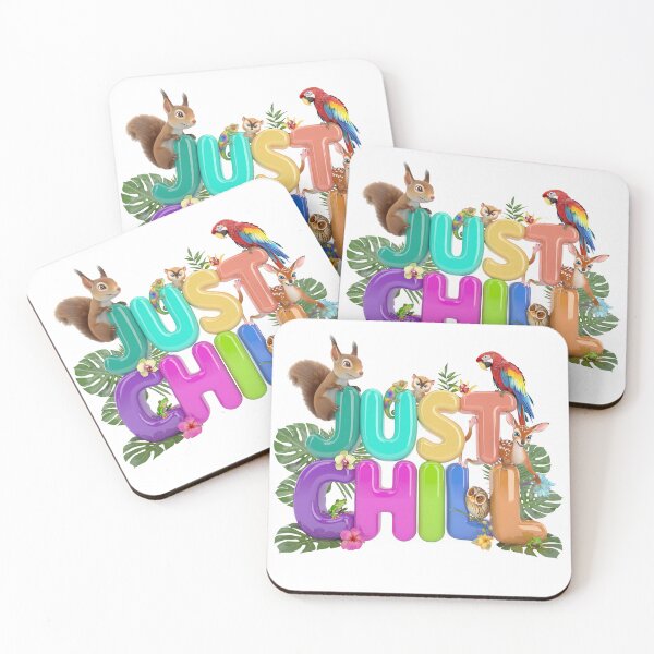 Item preview, Just Chill 3D Pastel Jungle Animals Illustration designed and sold by KMKDesignStudio.