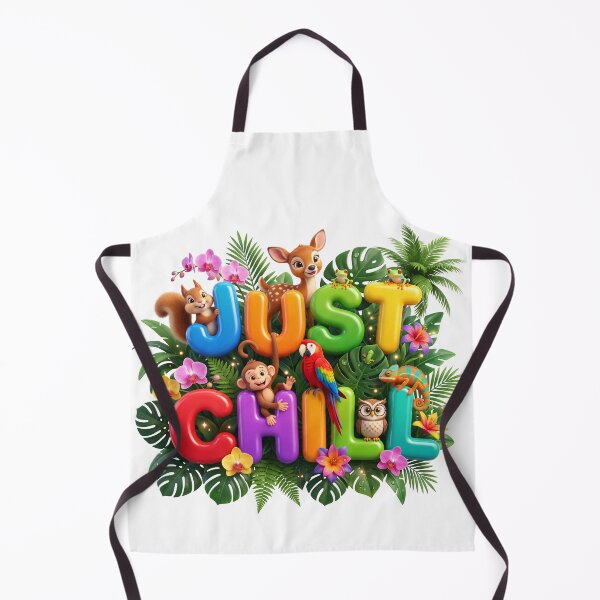 Item preview, Just Chill Cute Jungle Animals 3D Typography designed and sold by KMKDesignStudio.