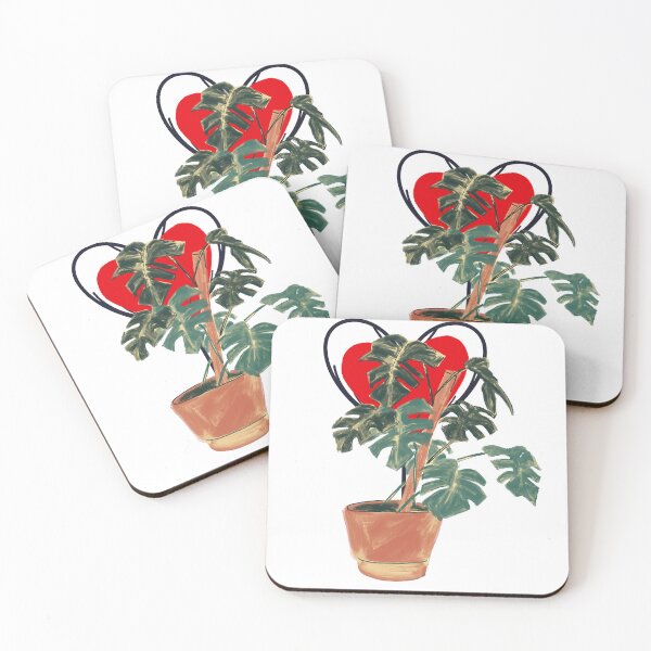 Item preview, Monstera Plant with Love Heart Botanical Illustration designed and sold by KMKDesignStudio.