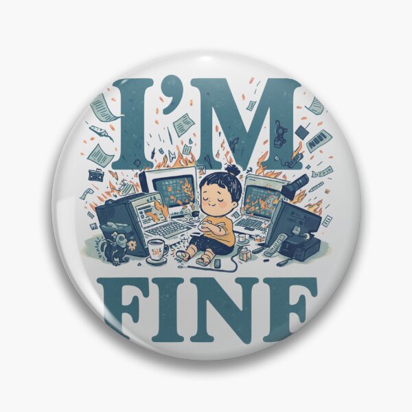 Item preview, Funny Deadline Humor I'M FINE designed and sold by ChicTrendz.