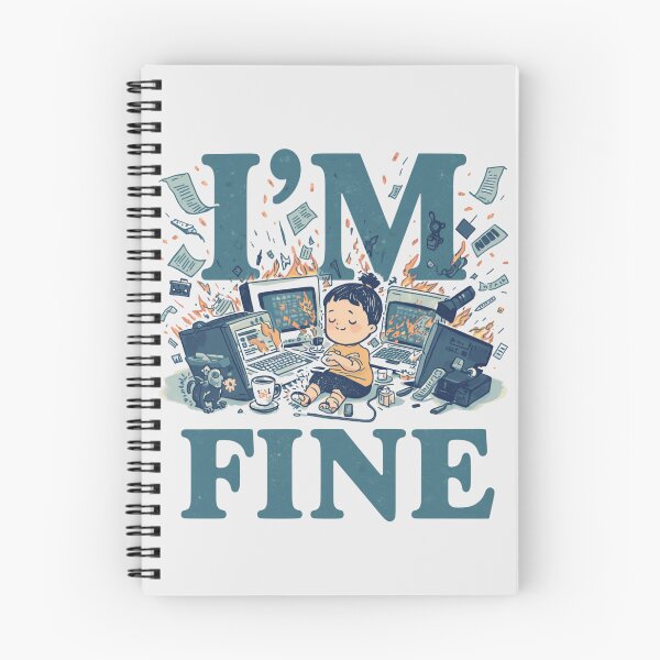 Item preview, Funny Deadline Humor I'M FINE designed and sold by ChicTrendz.