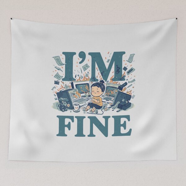 Item preview, Funny Deadline Humor I'M FINE designed and sold by ChicTrendz.