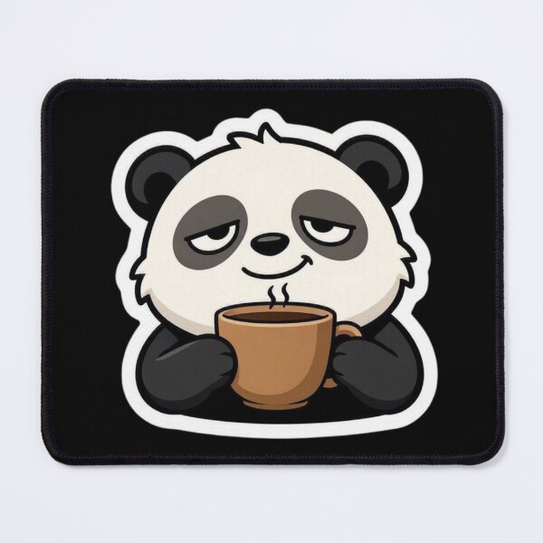Item preview, Sleepy Panda Coffee Sticker, Funny Cartoon designed and sold by gkhanco.