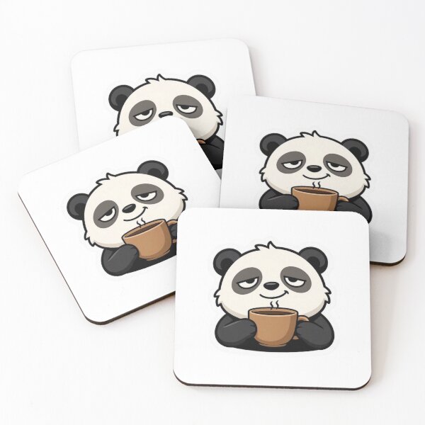 Item preview, Sleepy Panda Coffee Sticker, Funny Cartoon designed and sold by gkhanco.