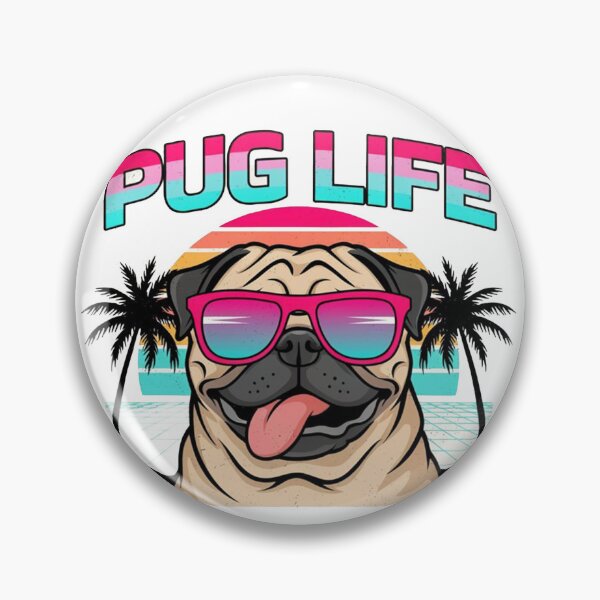 Artikelvorschau, Kopie von Kopie von Retro Synthwave Pug Life entworfen und verkauft von KMKDesignStudio.