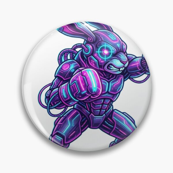 Item preview, Cyberpunk Neon Boxing Rabbit Futuristic Synthwave Fighter designed and sold by Martial-Art-23.