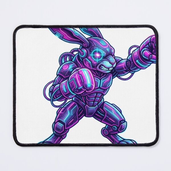 Item preview, Cyberpunk Neon Boxing Rabbit Futuristic Synthwave Fighter designed and sold by Martial-Art-23.