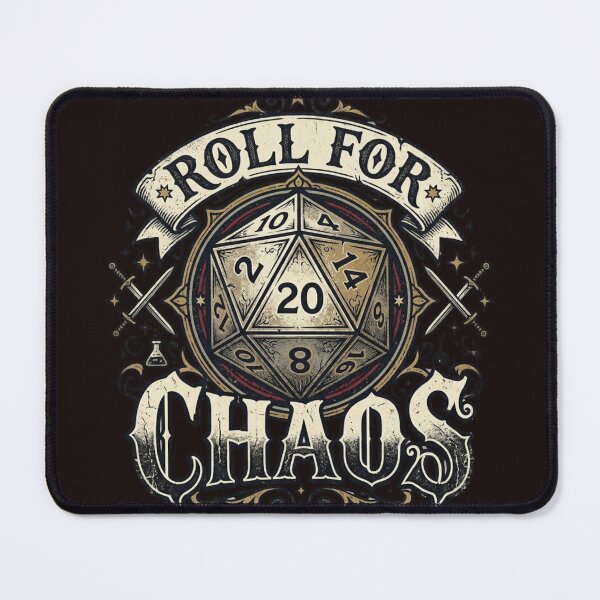 Item preview, Roll for Chaos – Funny D20 Tabletop RPG Fantasy Design designed and sold by RajDeals.
