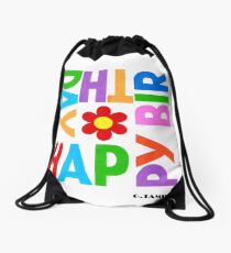 WE WISH YOU HAPPY BIRTHDAY Drawstring Bag