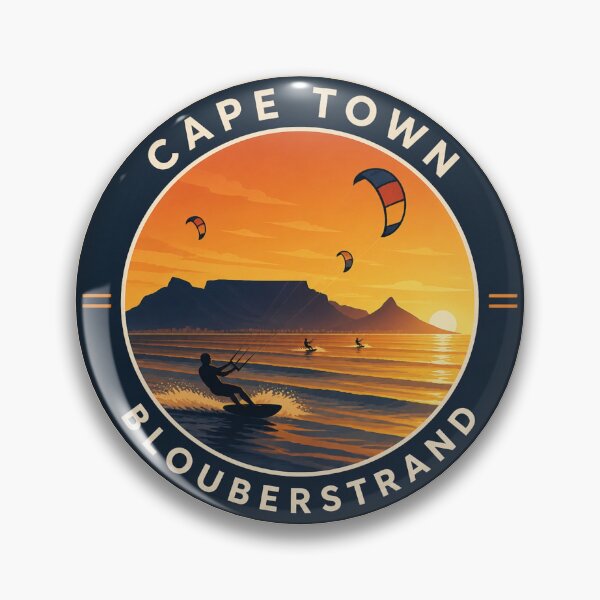 Item preview, Cape Town Sunset Badge – Bloubergstrand Kitesurfing designed and sold by The Digital Compass.
