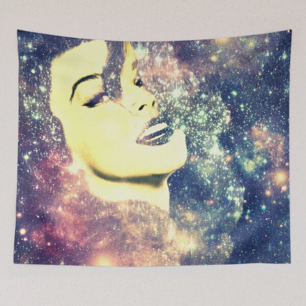 Item preview, Galaxy Lady: Ann-Margret Retro Space Graphic - Teal Purple designed and sold by 2sweetsDesign.