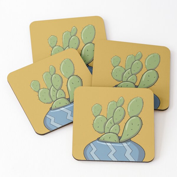 Item preview, Minimalist Bunny Ear Cactus Cute Potted Desert Plant Art designed and sold by Plookiss.