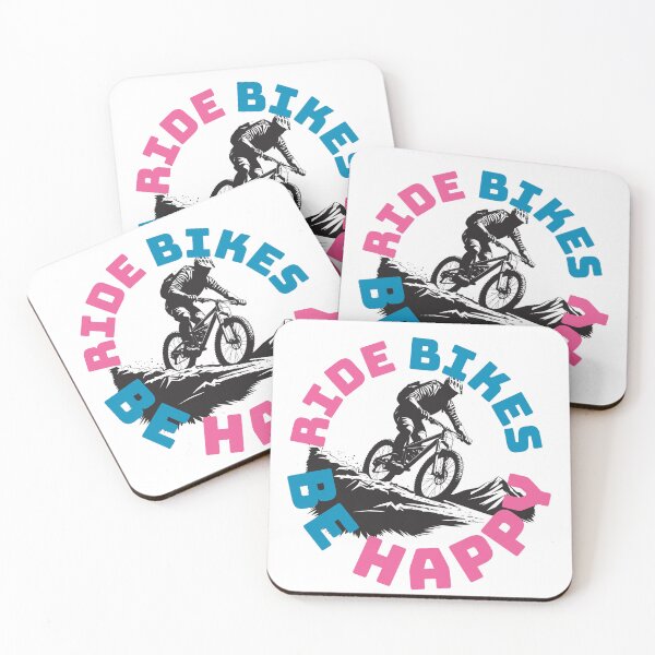 Item preview, Ride Bikes Be Happy Mountain Biking Quote designed and sold by KMKDesignStudio.