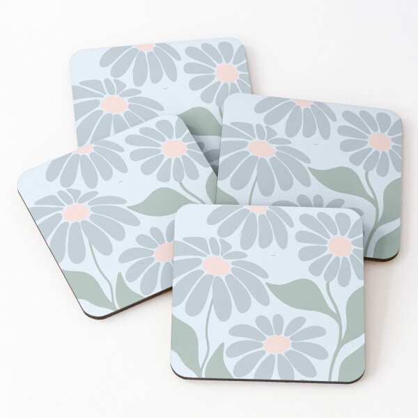 Item preview, Retro daisy (faded denim shade) designed and sold by 247DesignStudio.