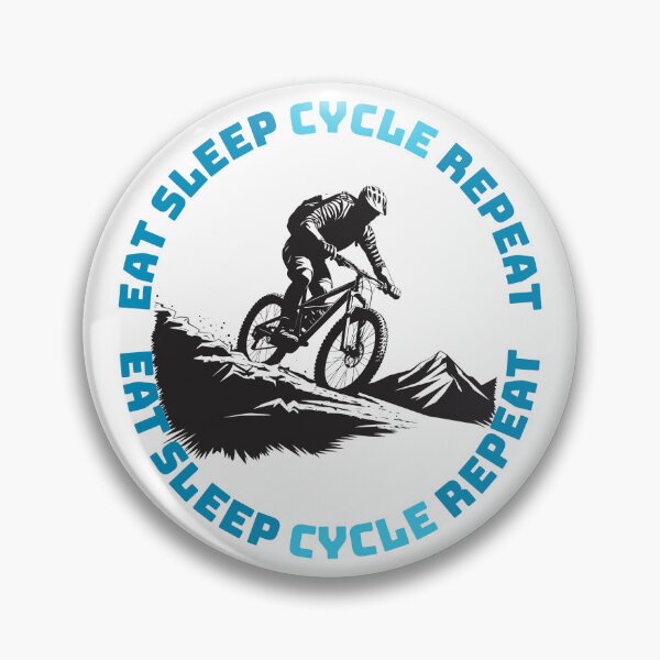 Item preview, Eat Sleep Cycle Repeat Mountain Bike MTB Circular Quote designed and sold by KMKDesignStudio.