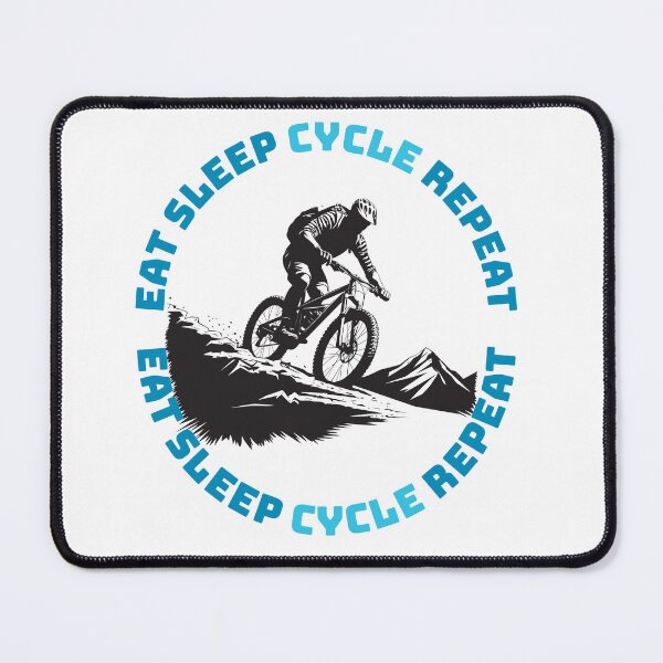 Item preview, Eat Sleep Cycle Repeat Mountain Bike MTB Circular Quote designed and sold by KMKDesignStudio.