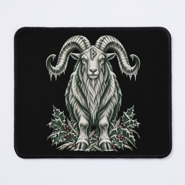 Item preview, Tanngrisnir – Thurisaz Yule Goat Nordic Winter Engraving designed and sold by Anyshca.