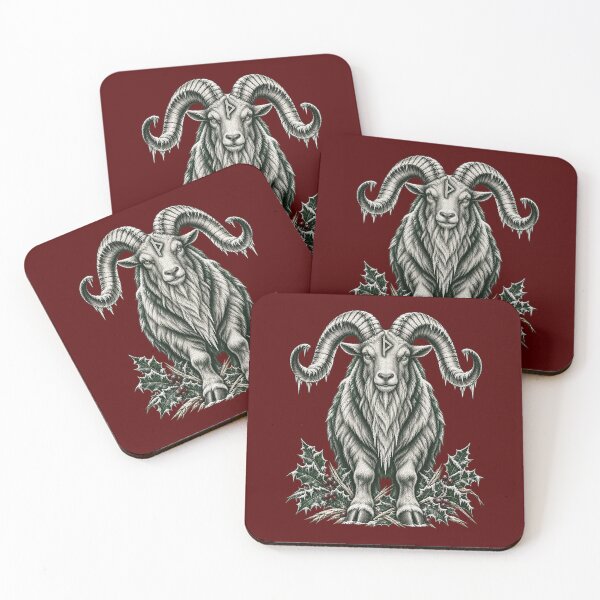 Item preview, Tanngrisnir – Thurisaz Yule Goat Nordic Winter Engraving designed and sold by Anyshca.