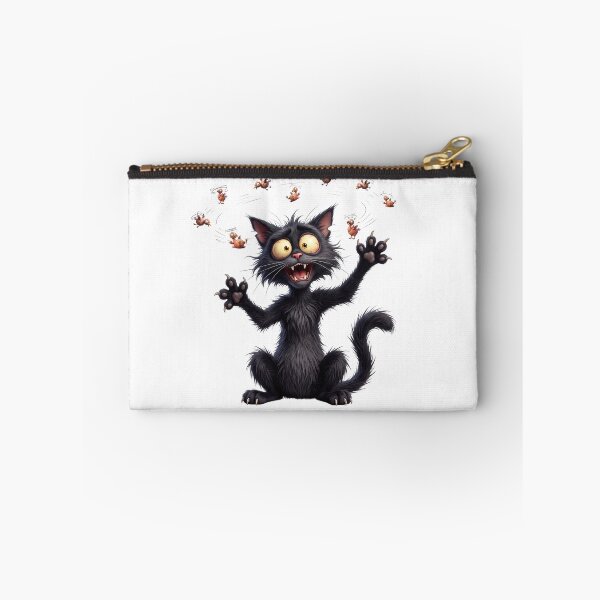 Item preview, Dizzy Black Cat Seeing Birds Crazy Hypnotized Cartoon Kitten designed and sold by KMKDesignStudio.