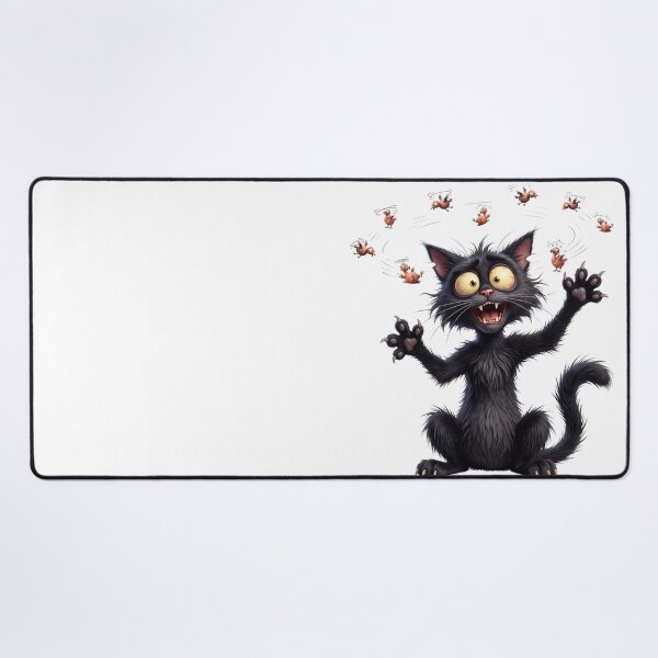 Item preview, Dizzy Black Cat Seeing Birds Crazy Hypnotized Cartoon Kitten designed and sold by KMKDesignStudio.