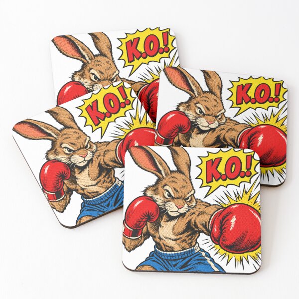 Item preview, Old School Comic Boxing Rabbit Retro Pop Art Punch designed and sold by Martial-Art-23.