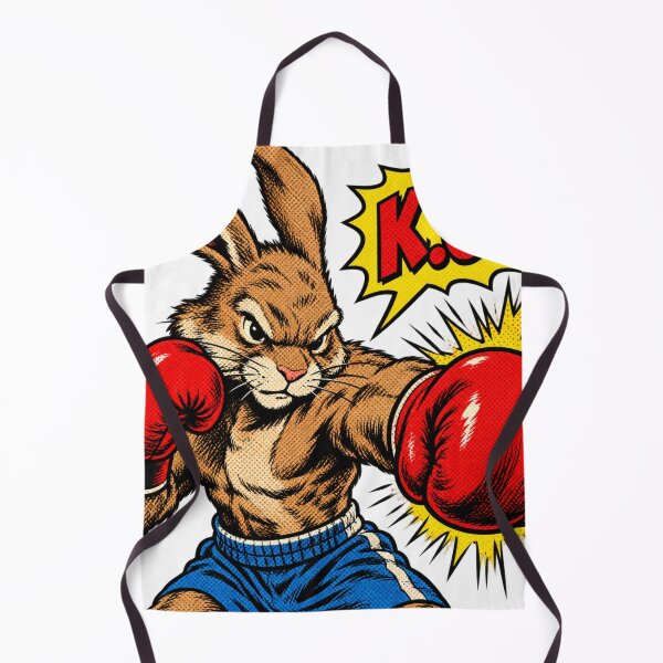 Item preview, Old School Comic Boxing Rabbit Retro Pop Art Punch designed and sold by Martial-Art-23.