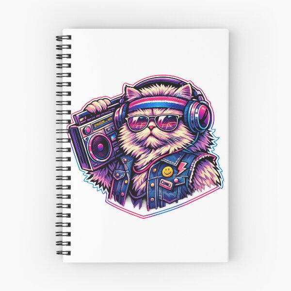 Item preview, Retro Cat Boombox 80s Synthwave Vaporwave designed and sold by KMKDesignStudio.