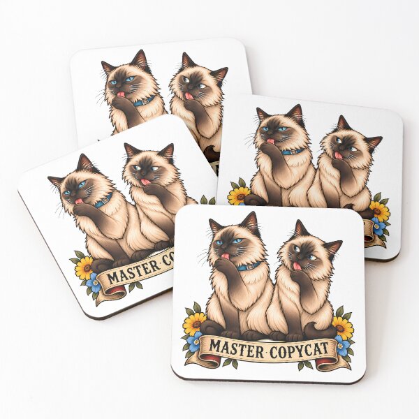 Item preview, Siamese Master Copycat Vintage Tattoo Style designed and sold by Old's Cool Cat Studio.