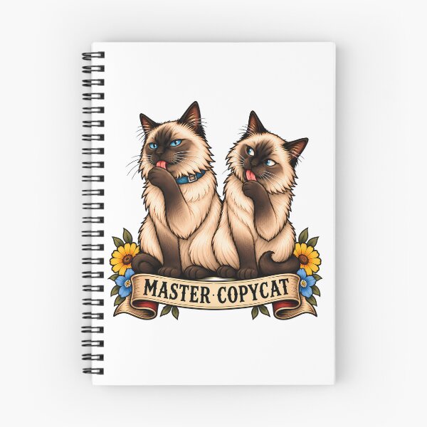 Item preview, Siamese Master Copycat Vintage Tattoo Style designed and sold by Old's Cool Cat Studio.