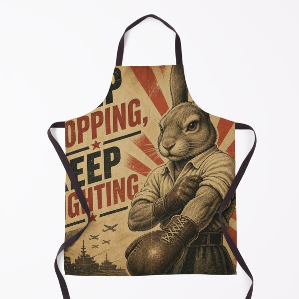 Item preview, Keep Fighting Vintage Propaganda Boxing Rabbit Poster designed and sold by Martial-Art-23.