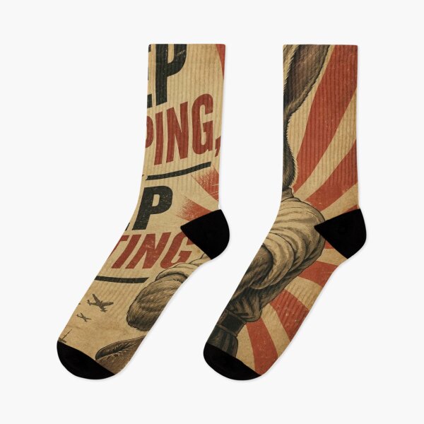 Item preview, Keep Fighting Vintage Propaganda Boxing Rabbit Poster designed and sold by Martial-Art-23.