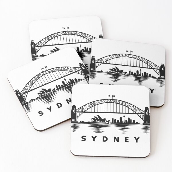 Artikelvorschau, Skyline der Sydney Harbour Bridge (schwarz) entworfen und verkauft von Kenzie & Co.