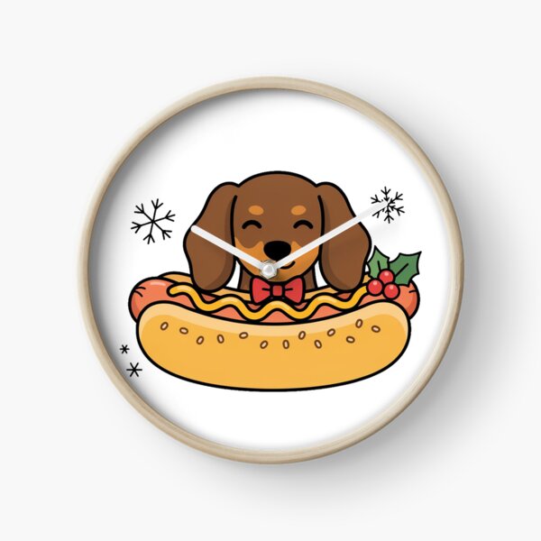 Item preview, Cute Christmas Dachshund Hot Dog Cartoon designed and sold by KMKDesignStudio.