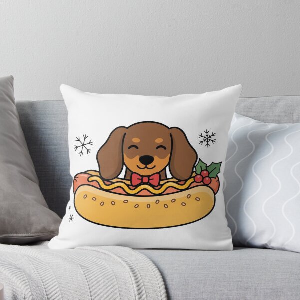 Item preview, Cute Christmas Dachshund Hot Dog Cartoon designed and sold by KMKDesignStudio.