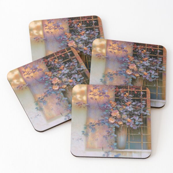 Item preview, Golden Roses at the Lattice Window designed and sold by bloorose.