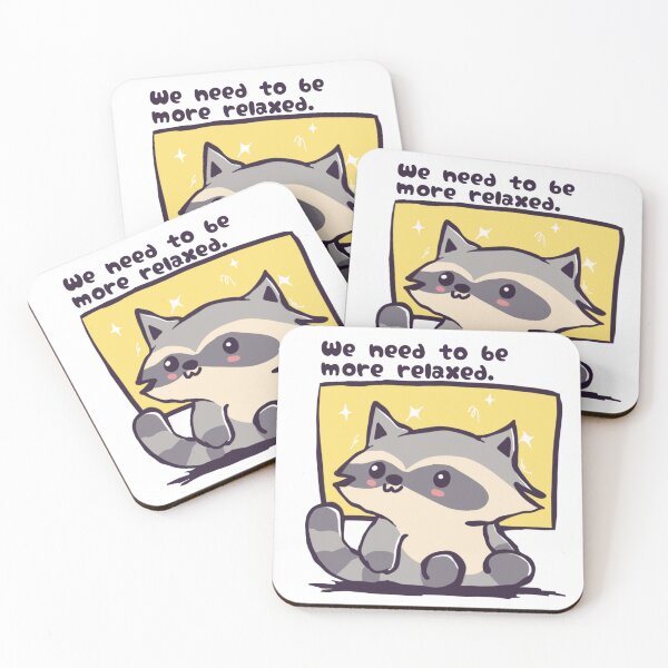 Item preview, Cute Sparkly Raccoon Relax Quote designed and sold by benyrhmt.
