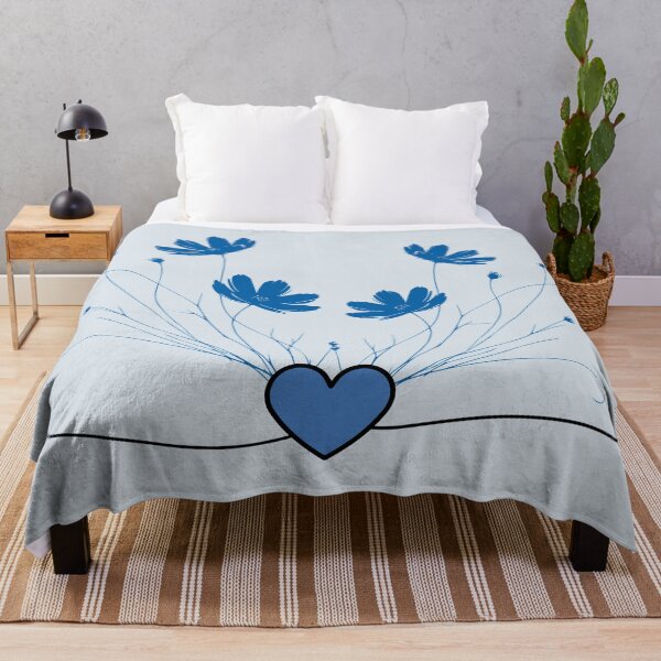 Item preview, Retro blue Wildflowers & heart bow designed and sold by 247DesignStudio.