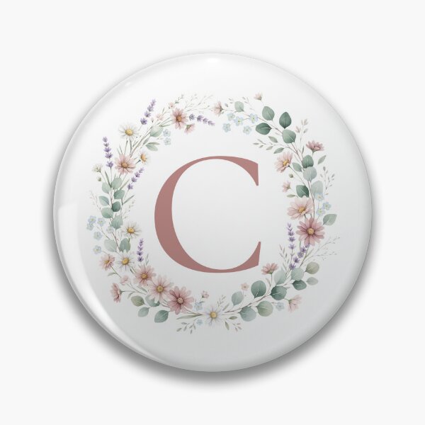 Item preview,  Pink Letter C Floral Wreath Monogram designed and sold by ITCHAWAWAA.